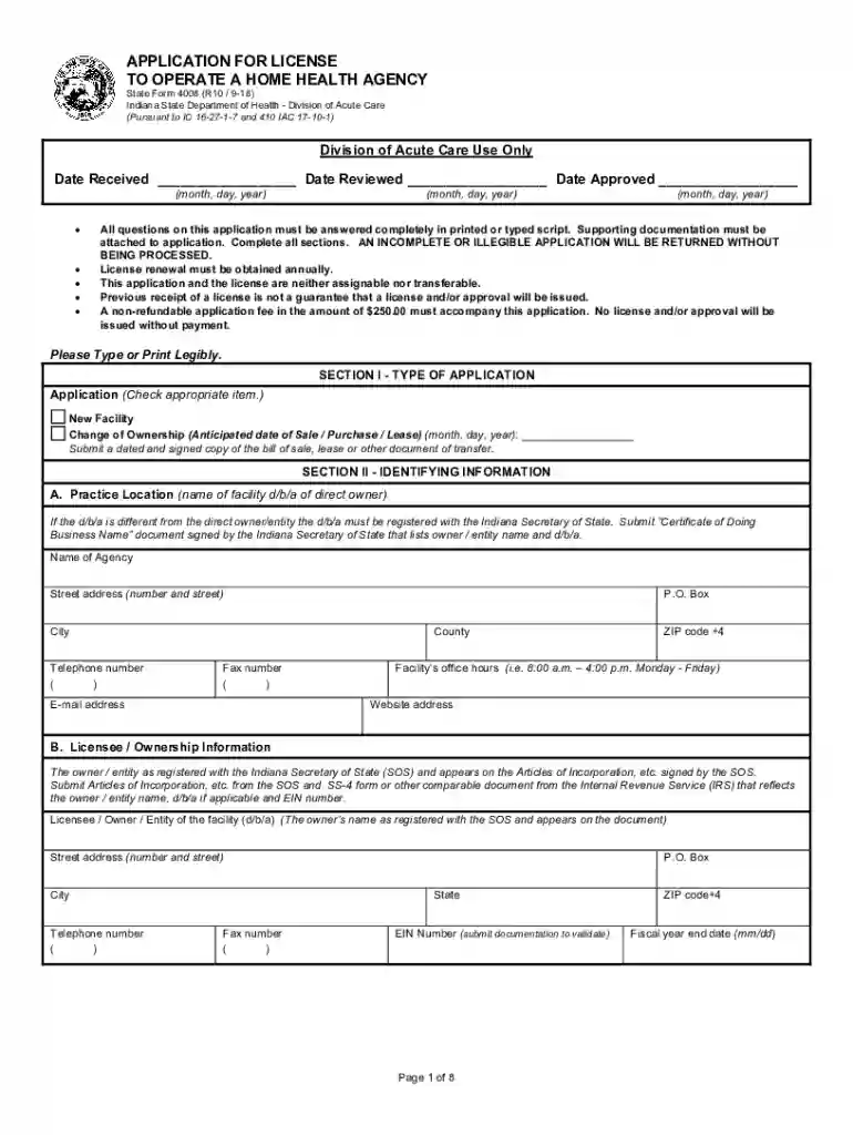 form application license Preview on Page 1