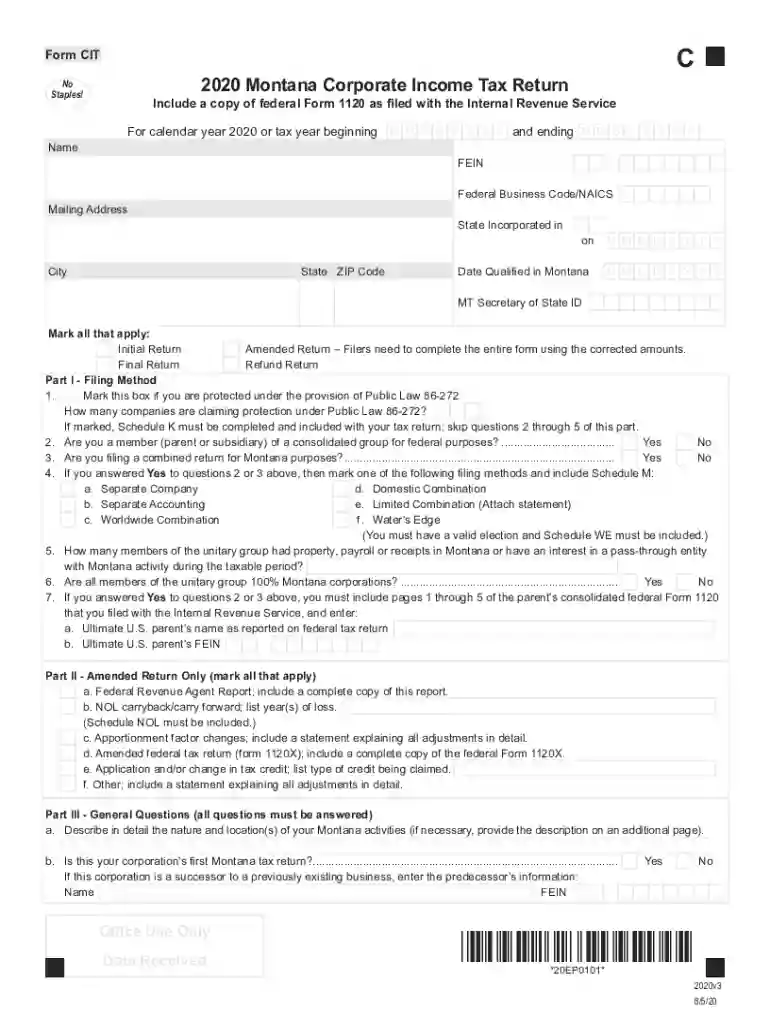 montana form cit instructions 2023 Preview on Page 1