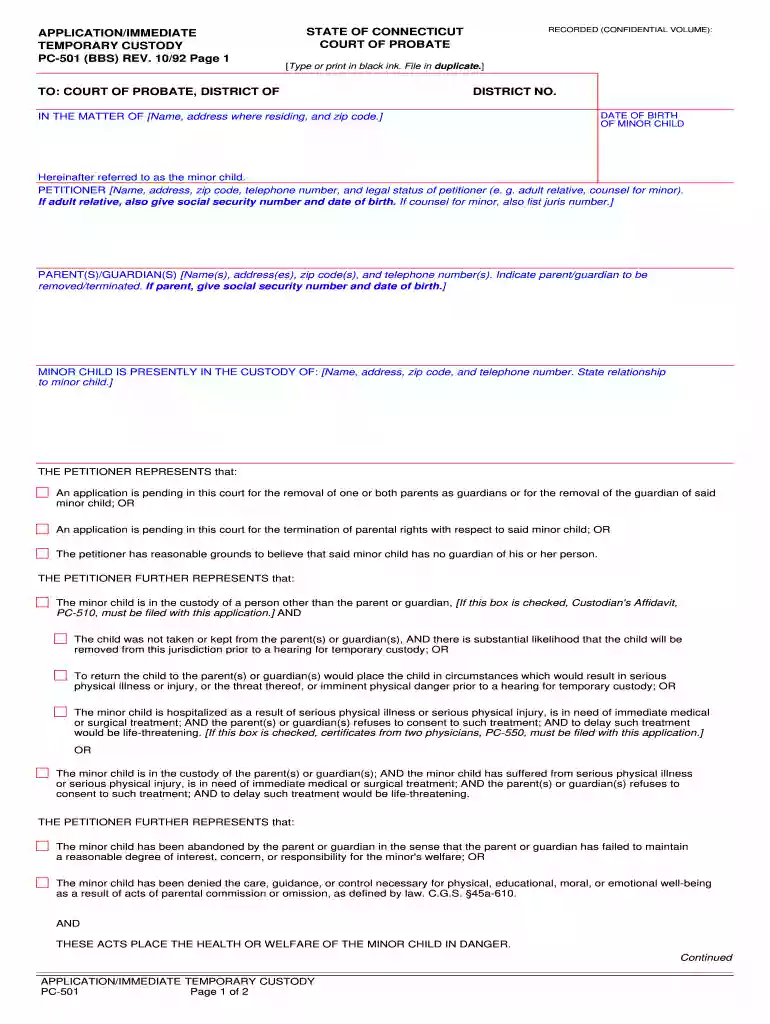 temporary guardianship without court form Preview on Page 1