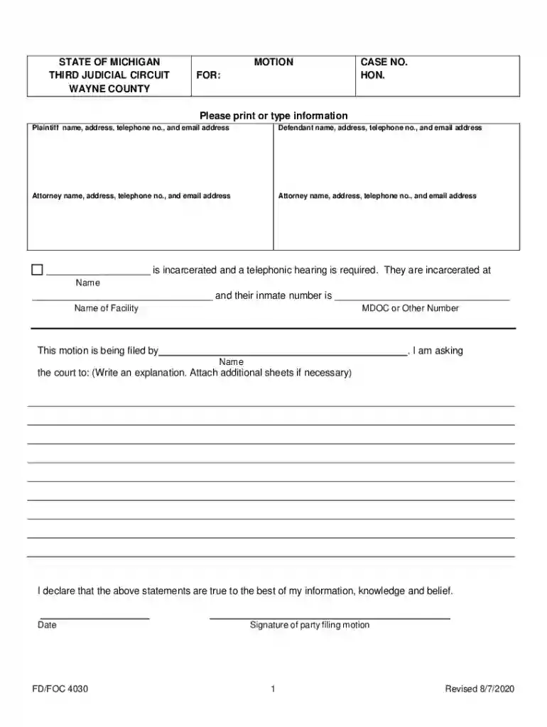 MOTION FOR A Preview on Page 1