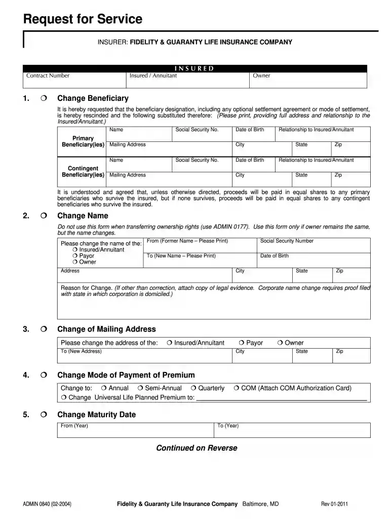 fidelity and guaranty life complaints Preview on Page 1