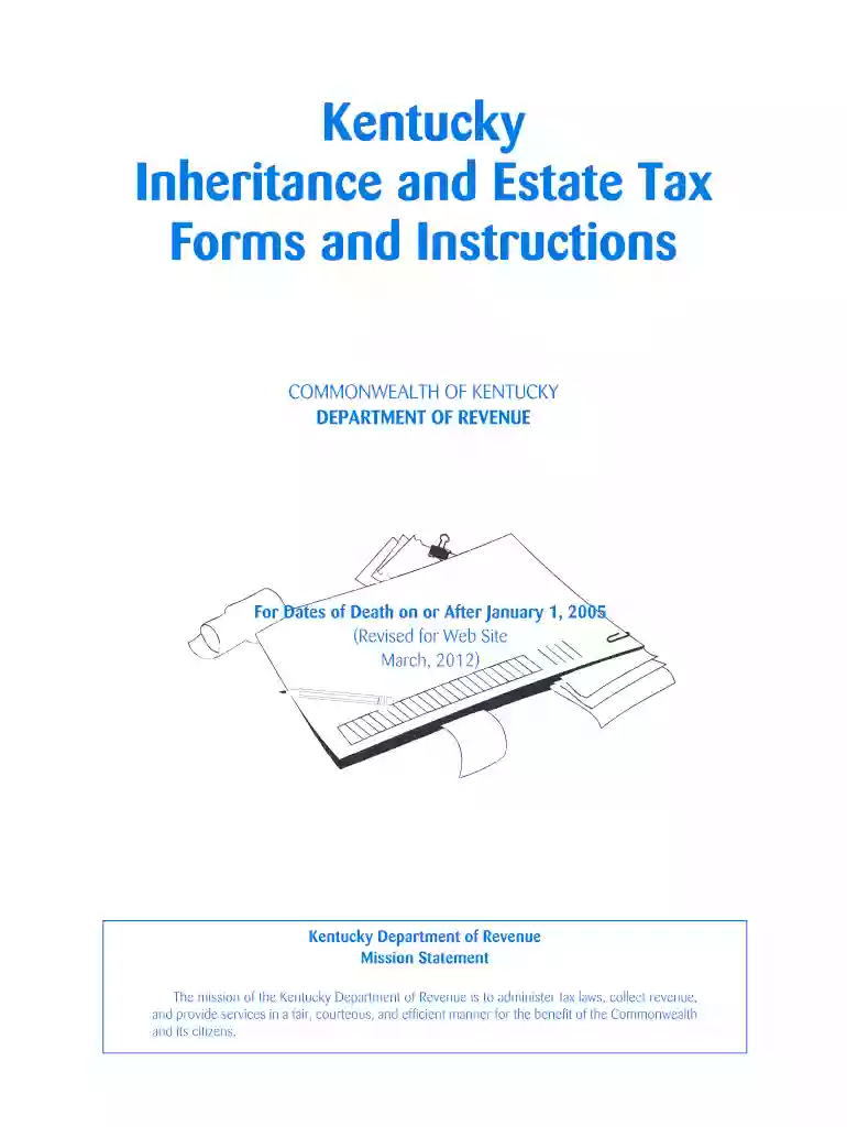 kentucky inheritance tax fill in forms 2005 Preview on Page 1
