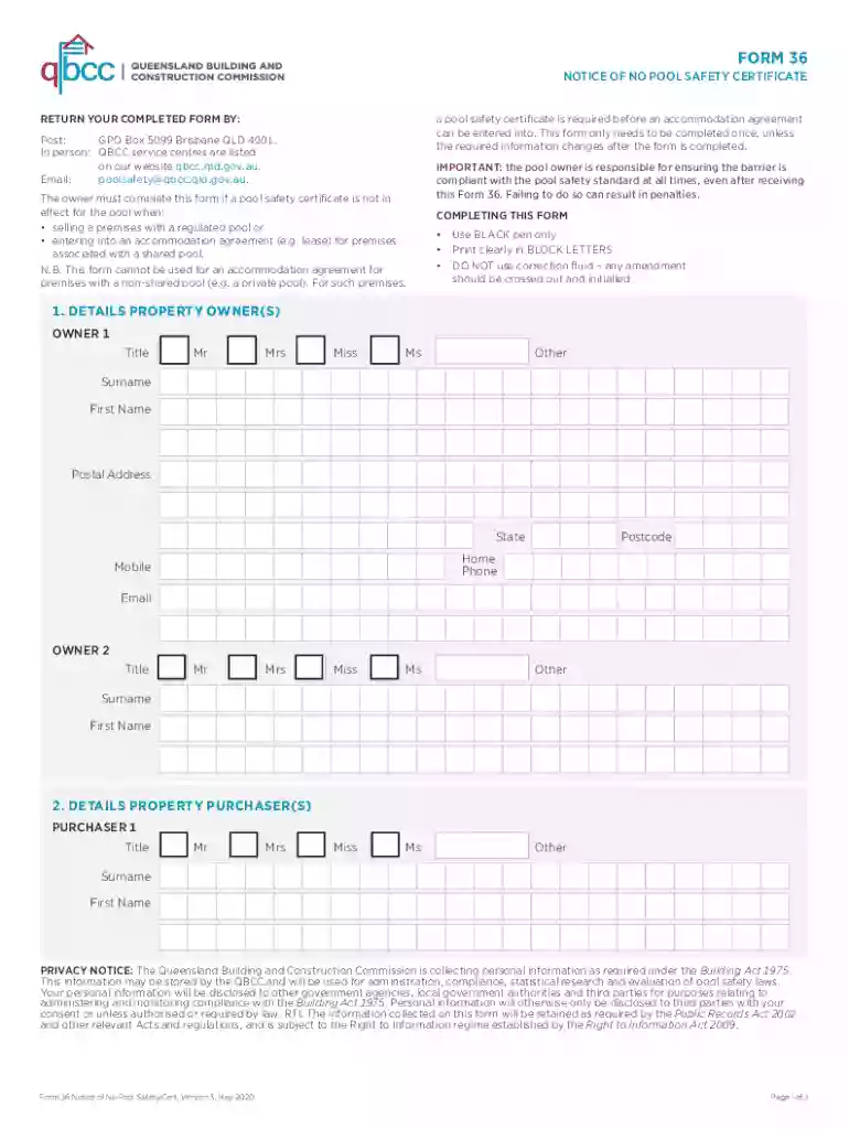 notice of no pool safety certificate Preview on Page 1