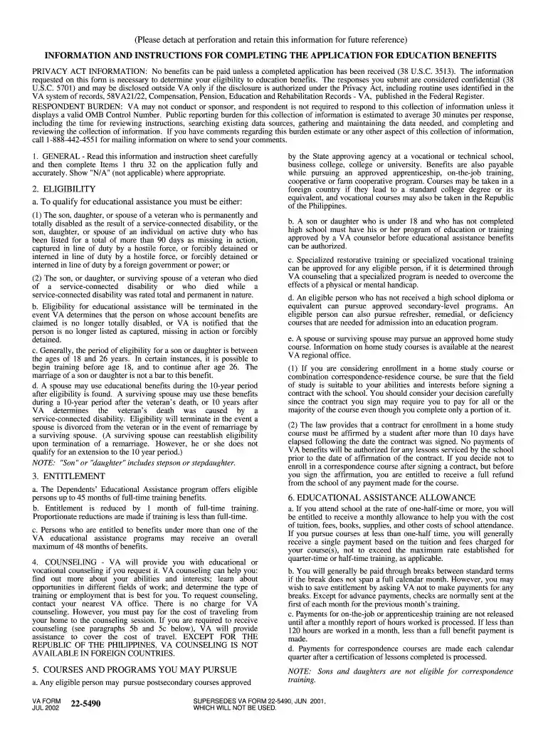 va form dec 22 5490 2002 Preview on Page 1