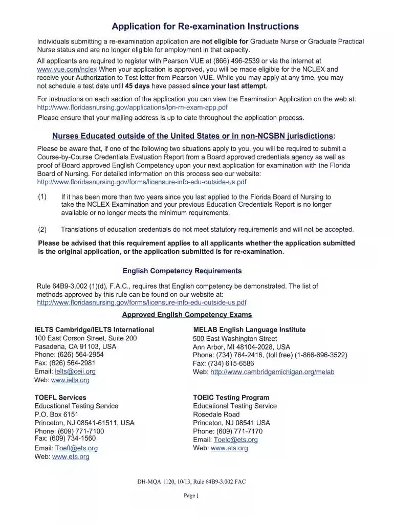 florida board of nursing application form pdf Preview on Page 1