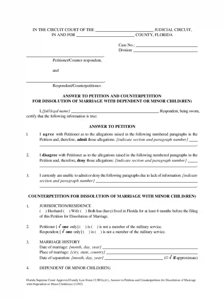 counter petition format Preview on Page 1