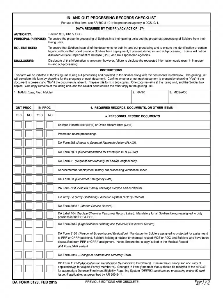 da form 5123 1 Preview on Page 1