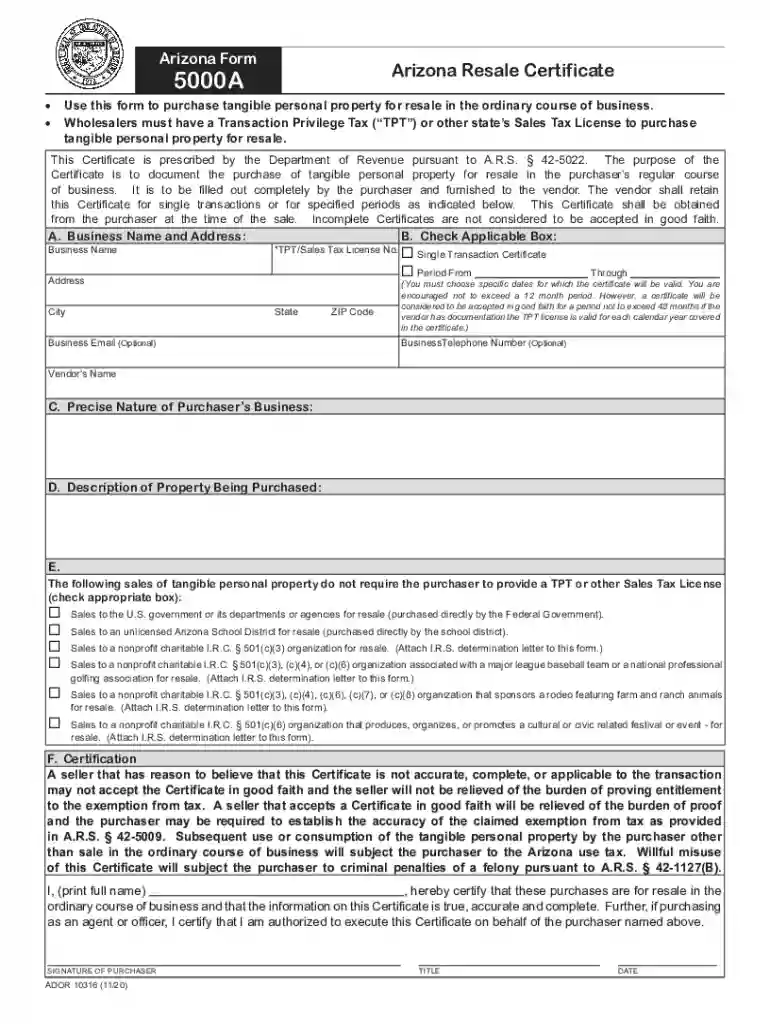 5000a form Preview on Page 1