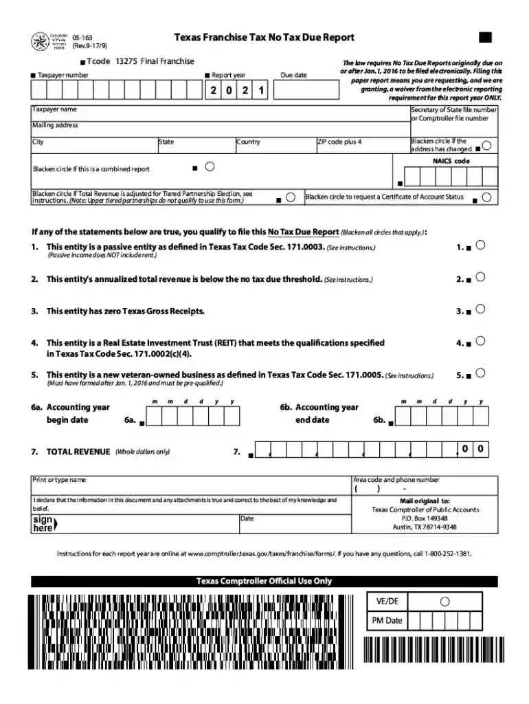 texas form 05 163 2021 Preview on Page 1