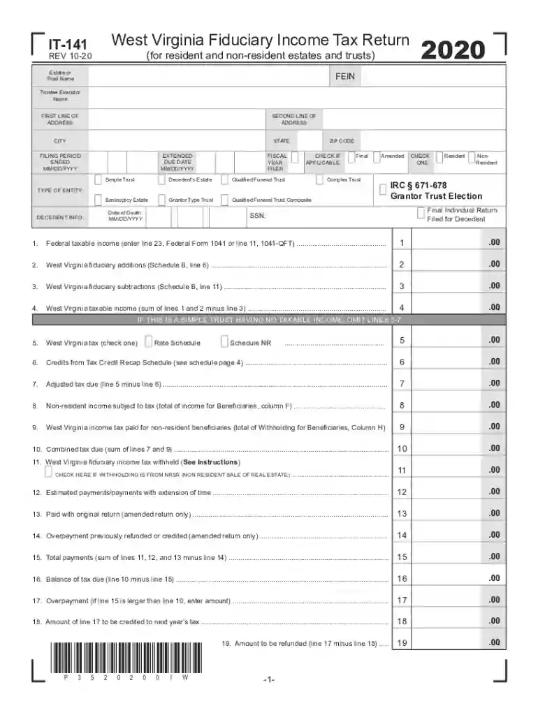 wv form 141 Preview on Page 1