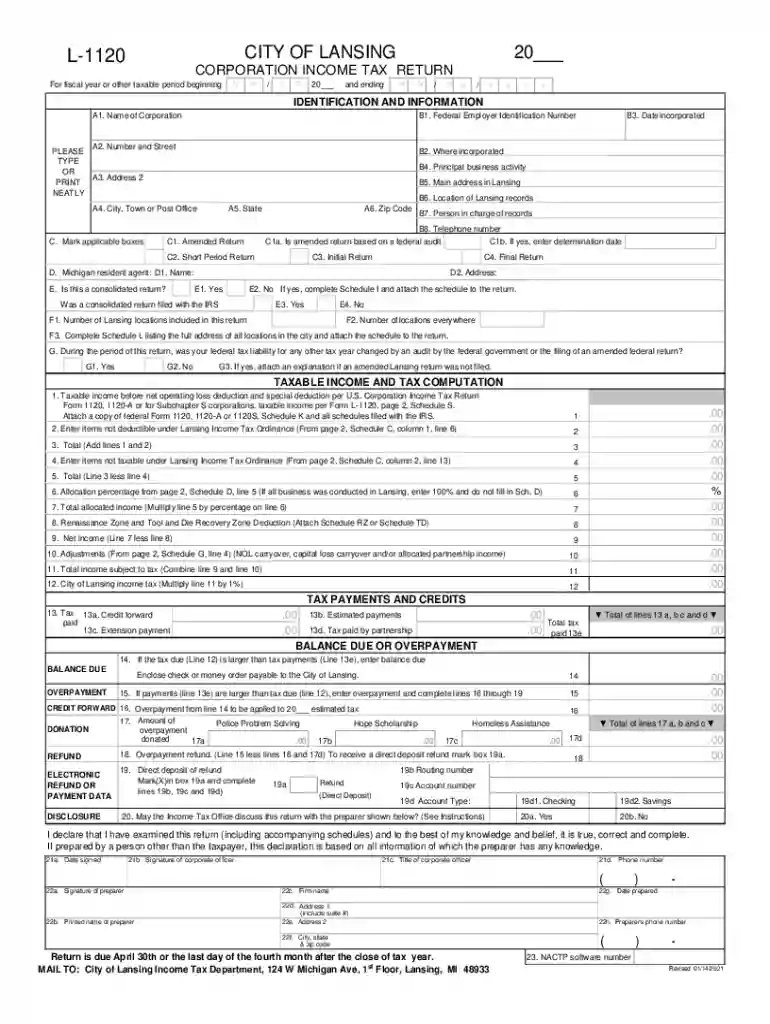 form l 1120 Preview on Page 1