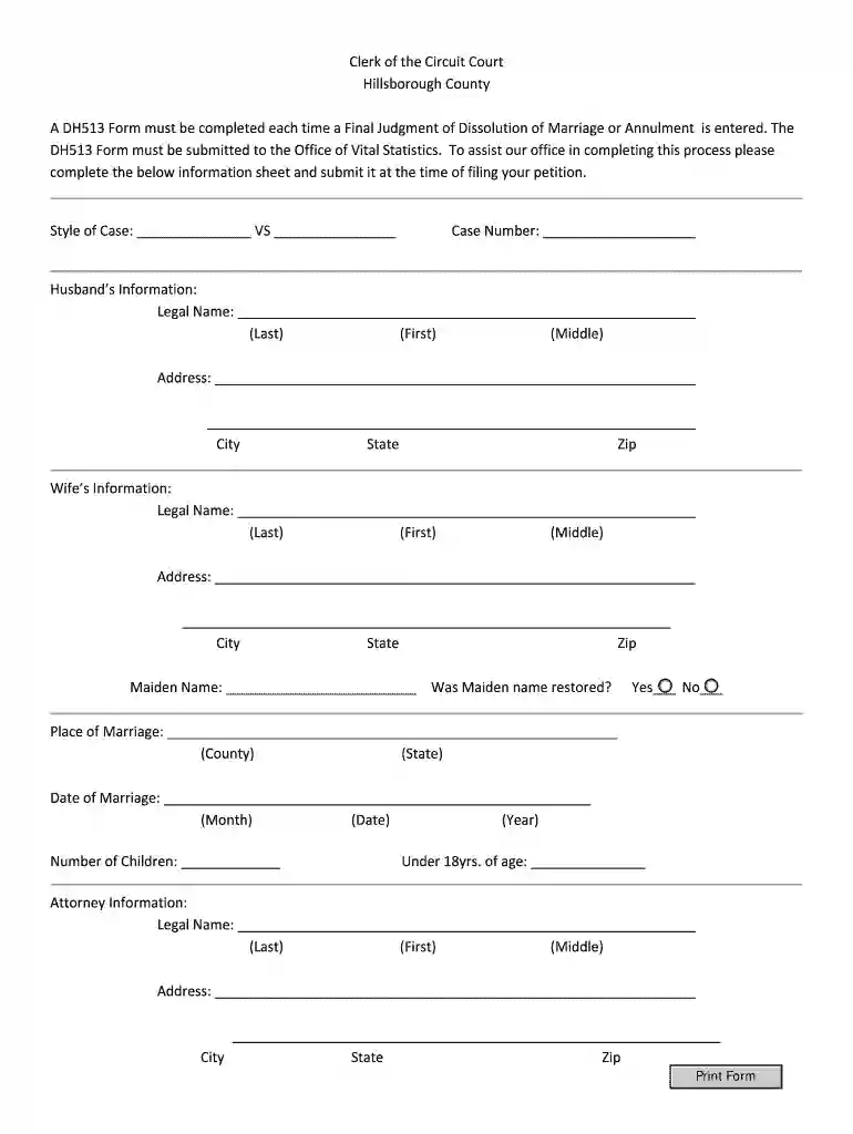dh513 form Preview on Page 1