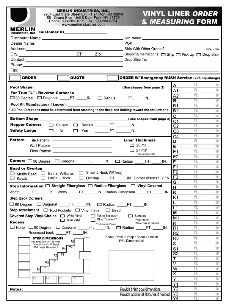 tara liner order form Preview on Page 1