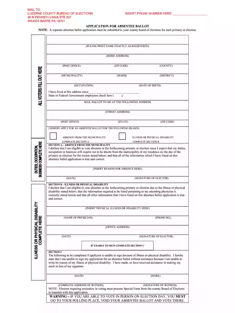 absentee ballot luzerne county pa Preview on Page 1