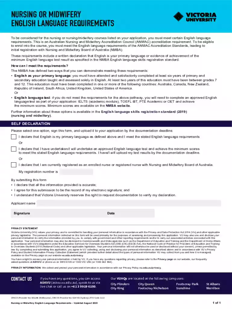 declaration form in english Preview on Page 1