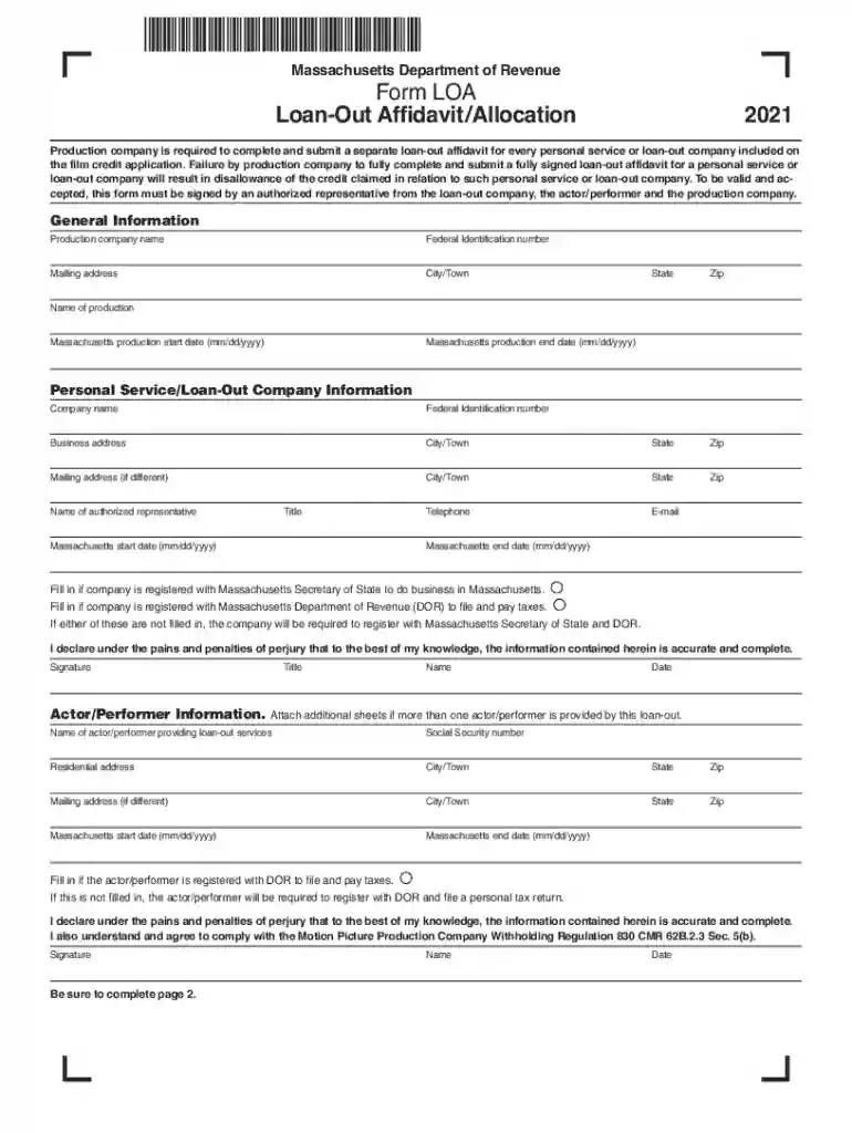 massachusetts loa Preview on Page 1