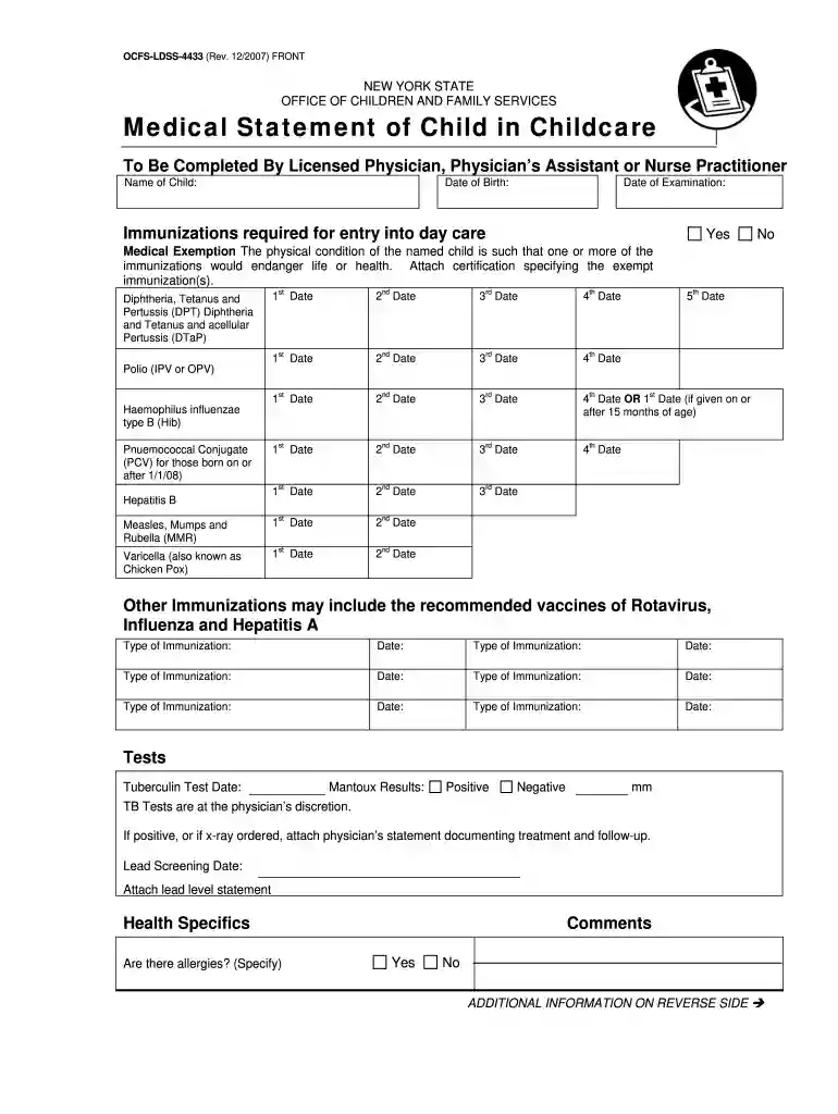 ocfs daily health check form pdf Preview on Page 1