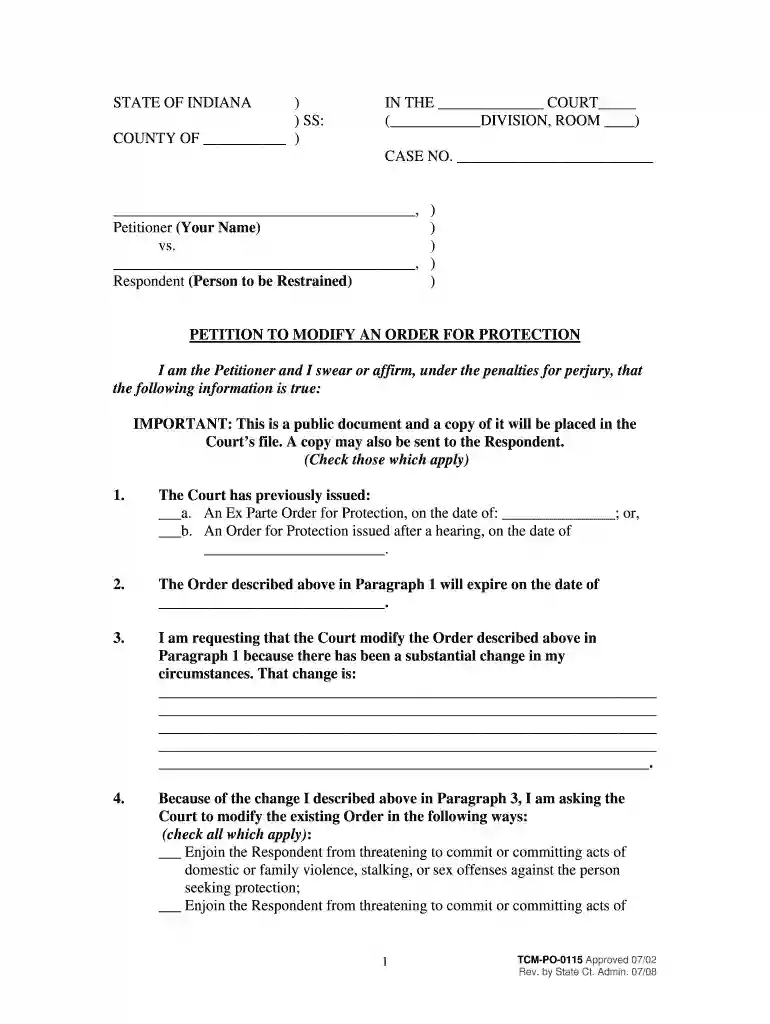 petition modify an make Preview on Page 1