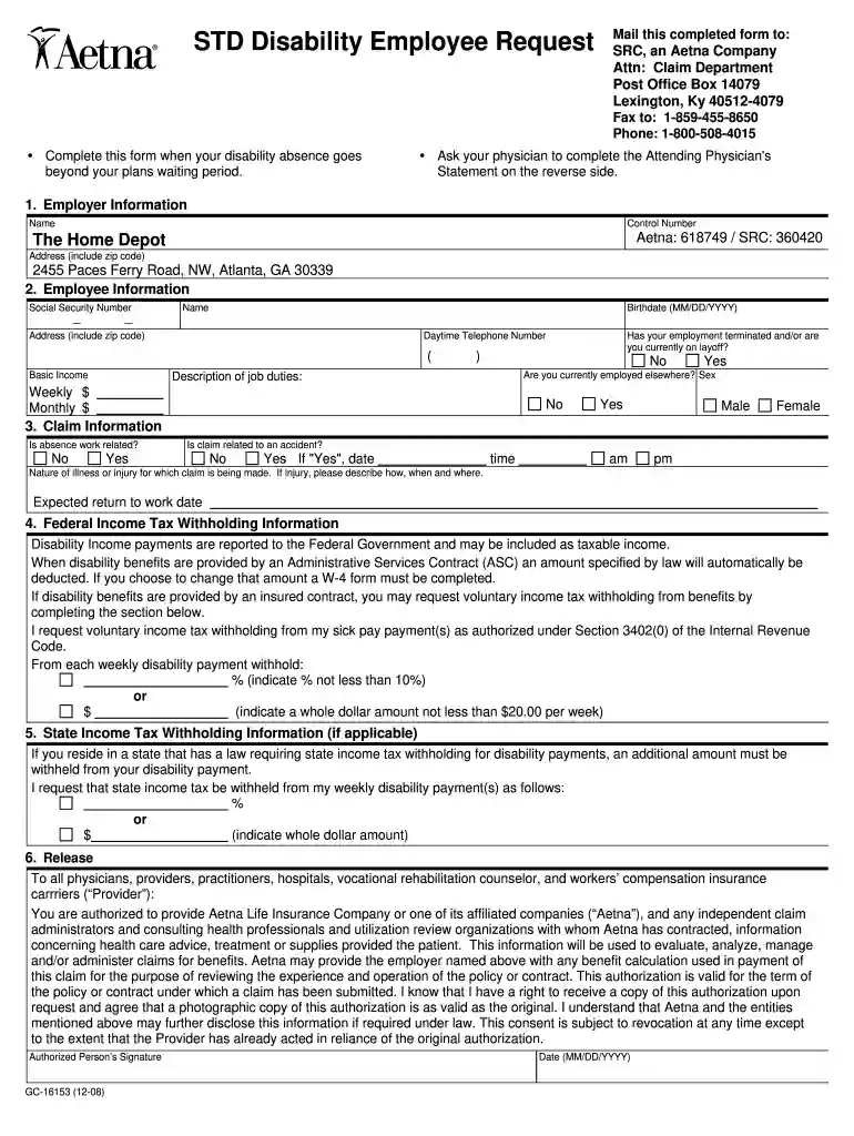 home depot short term disability Preview on Page 1