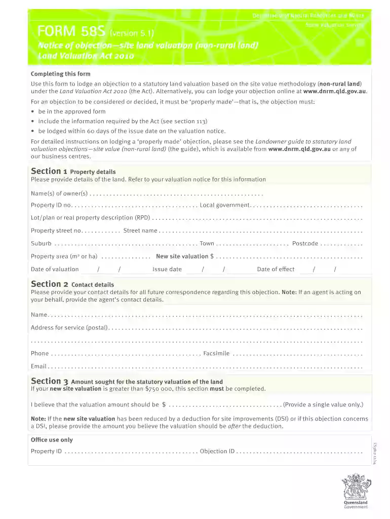 form 58s Preview on Page 1