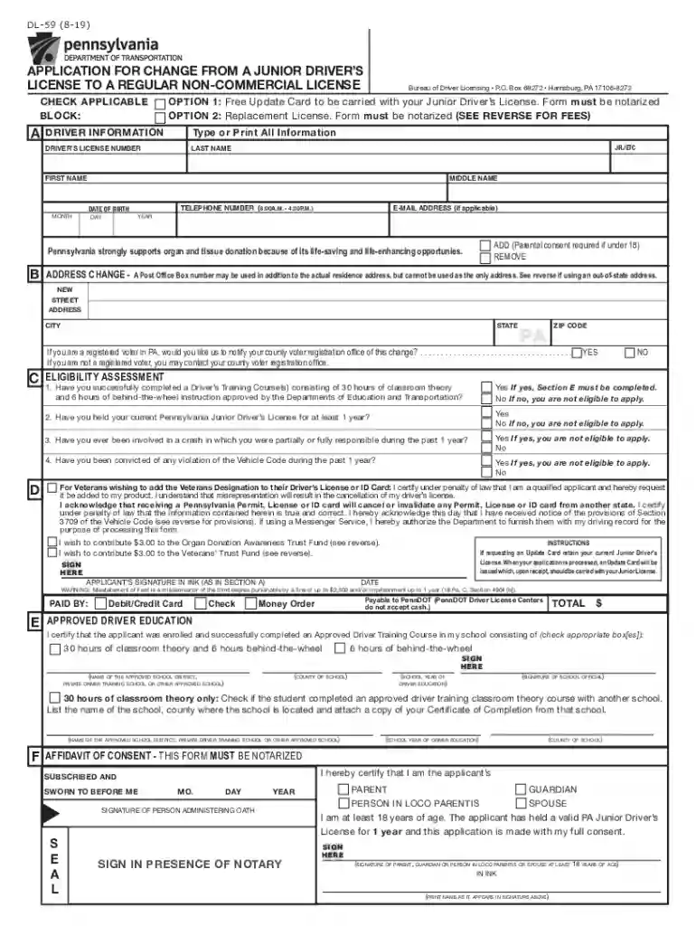 dl 59 form Preview on Page 1