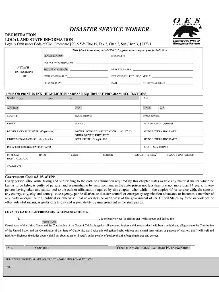 who is required by california law to serve as a disaster service worker Preview on Page 1