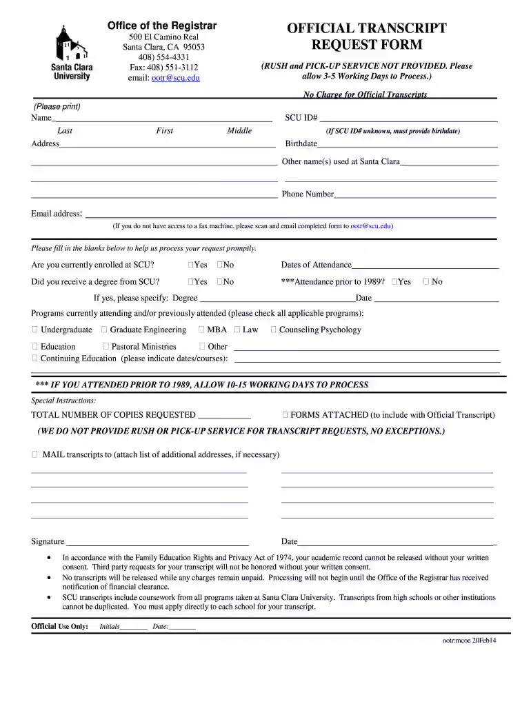 santa clara university online Preview on Page 1