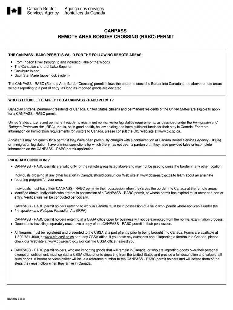 canpass form Preview on Page 1