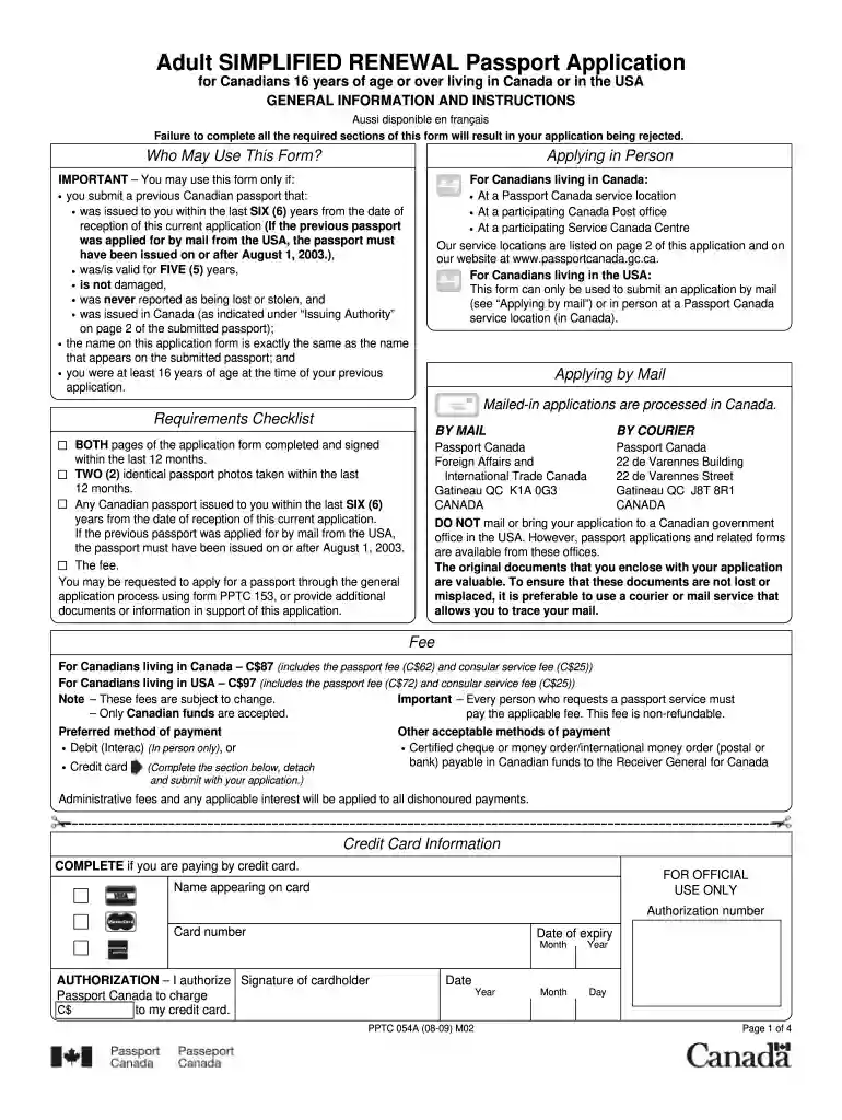 adult passport renewal form Preview on Page 1
