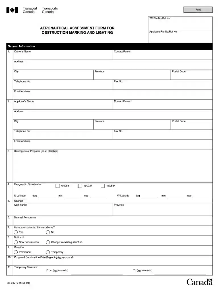 aeronautical assessment form Preview on Page 1