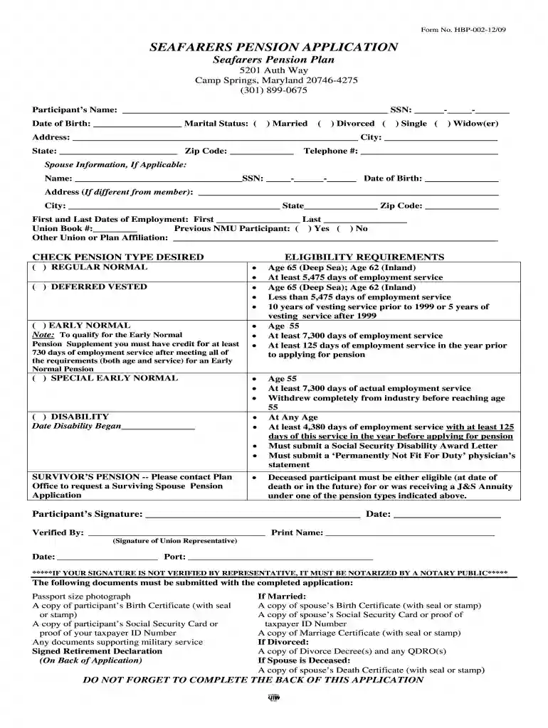 seaman application form Preview on Page 1