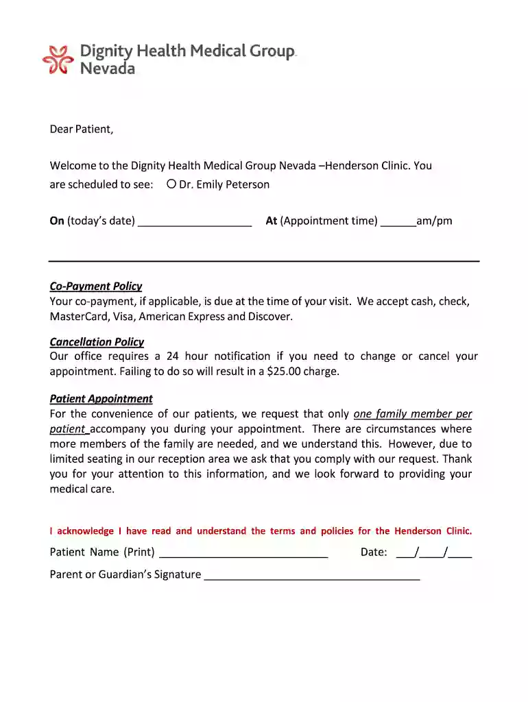dignity health prior authorization form Preview on Page 1