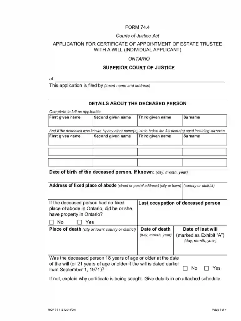 form 74 4 Preview on Page 1