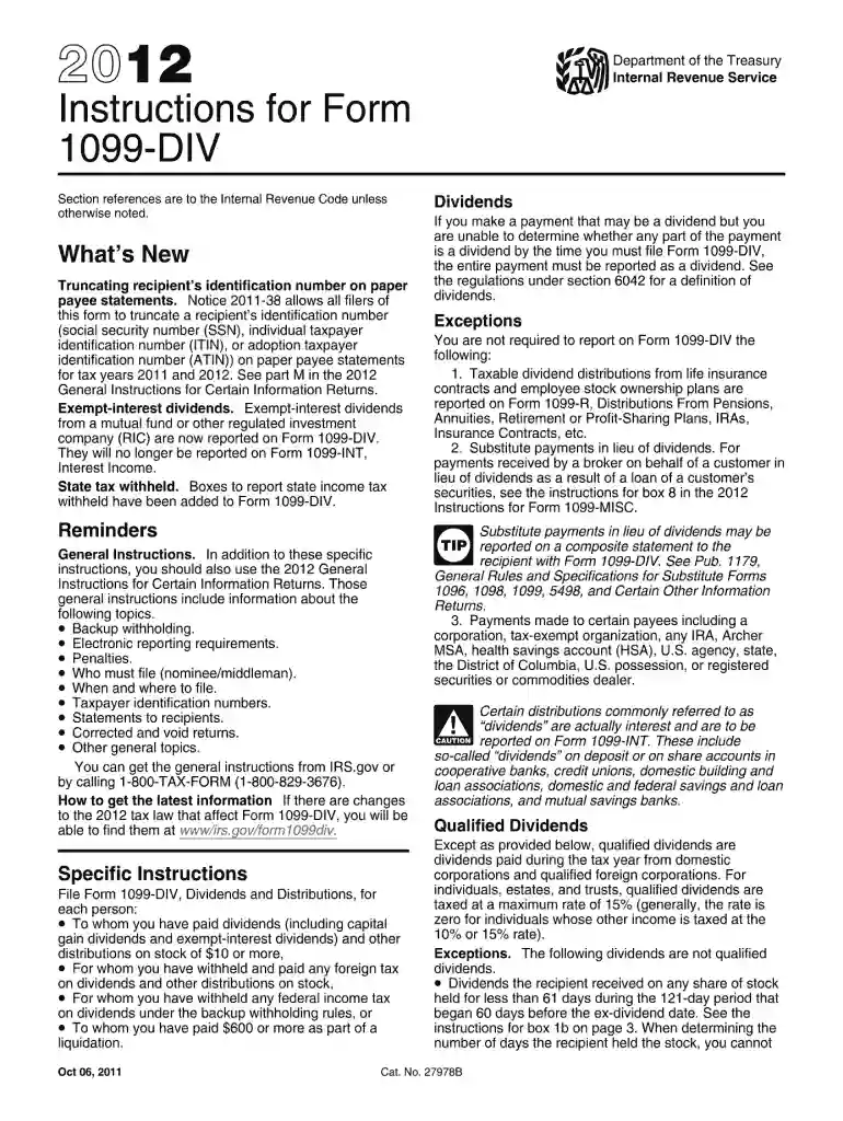 1099 div 2012 form Preview on Page 1