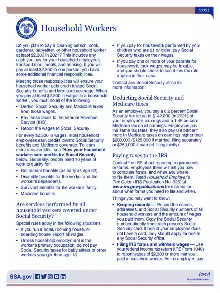 Workers in Your Home And Social SecurityAdvancing Smartly Preview on Page 1
