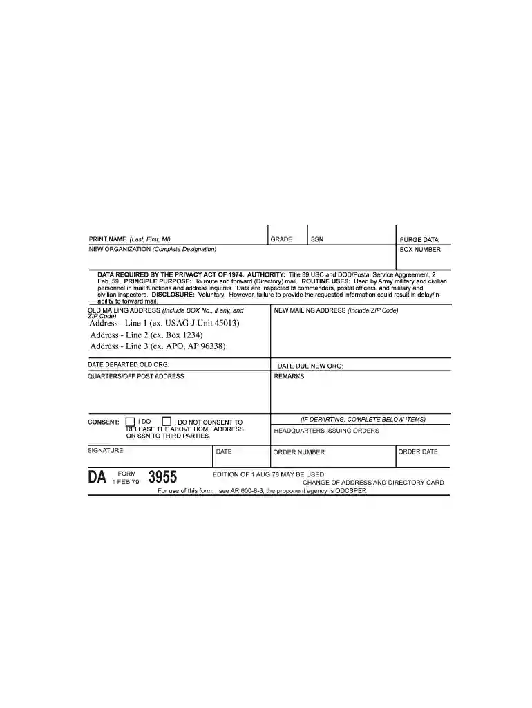 da form 3955 Preview on Page 1