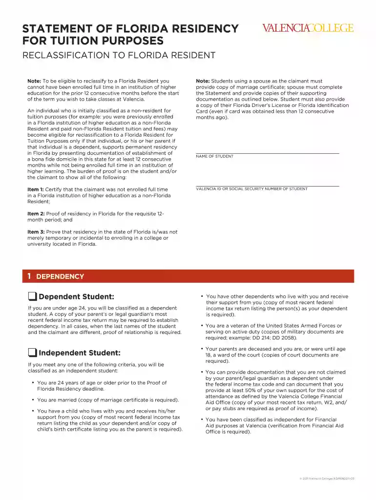 valencia florida residency Preview on Page 1