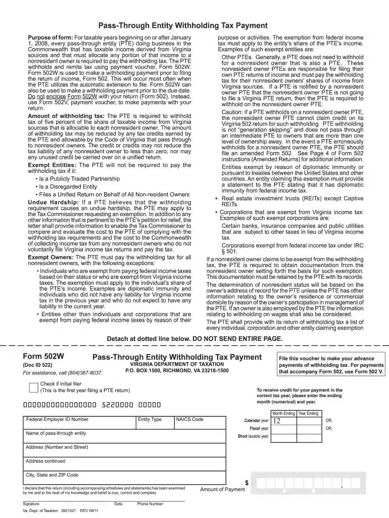 what is a 502w 2011 form Preview on Page 1