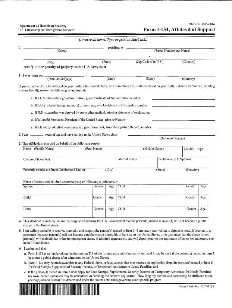 i 134 form pdf 2024 Preview on Page 1