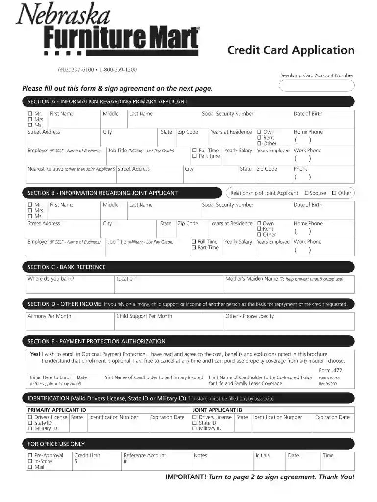 nebraska furniture mart credit card Preview on Page 1