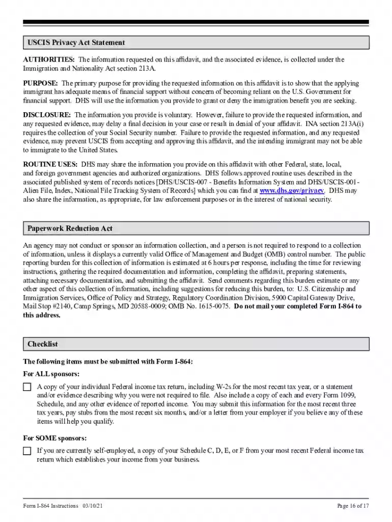 form i 864 instructions Preview on Page 1