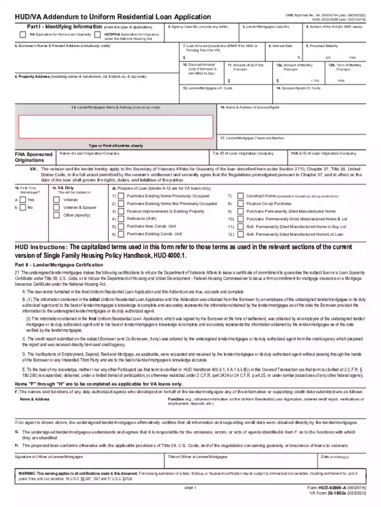 hud residential application form Preview on Page 1