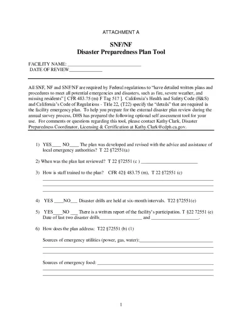 disaster preparedness plan tool Preview on Page 1
