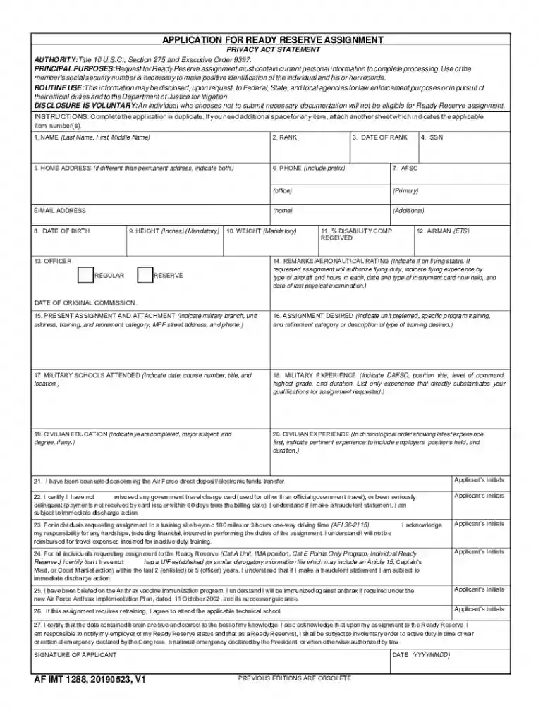 af form 1288 Preview on Page 1