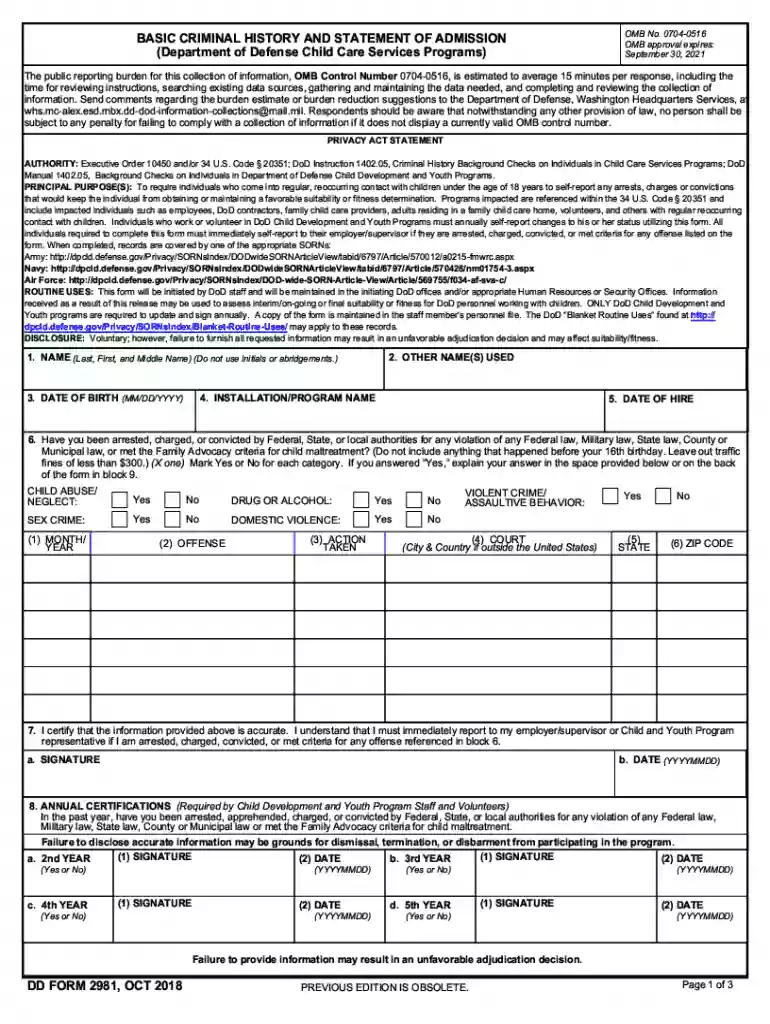 dd2981 form Preview on Page 1