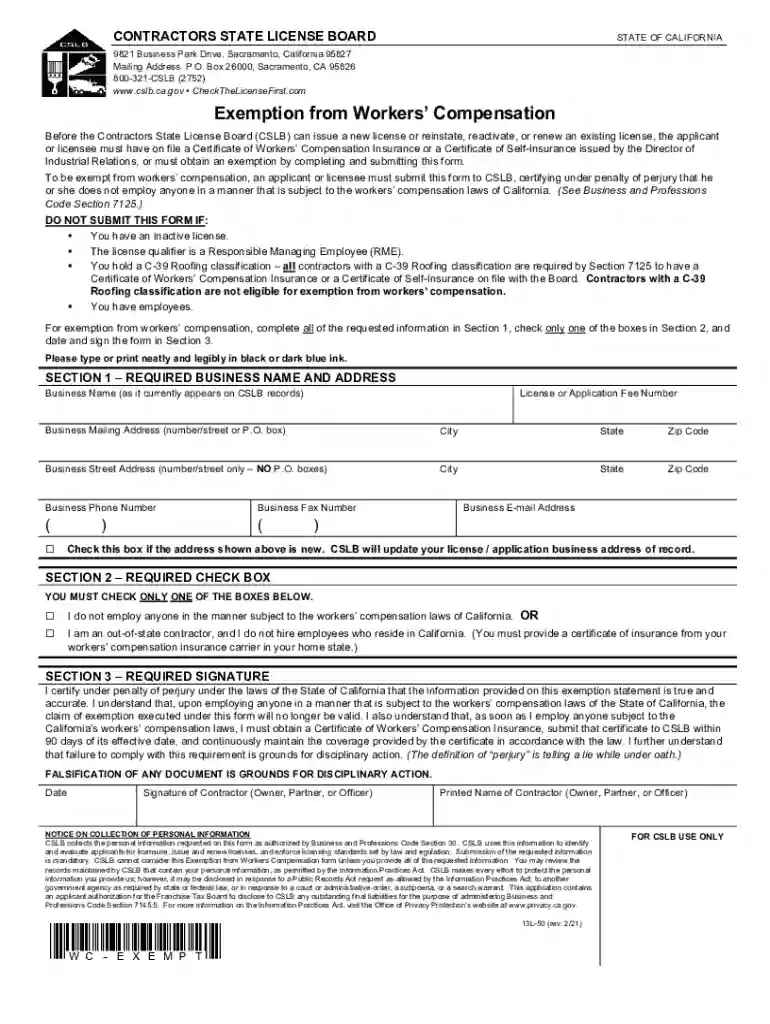 workers' compensation form 13l 50 Preview on Page 1