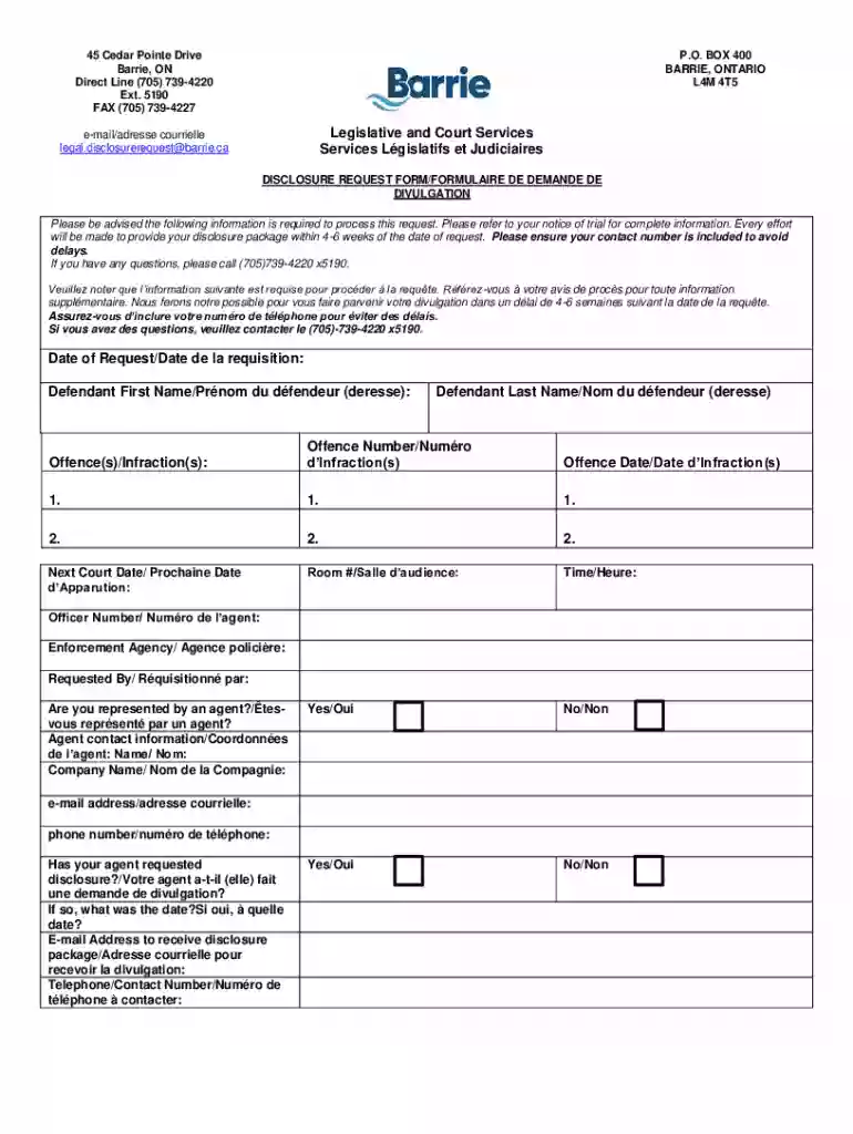 ca disclosure request Preview on Page 1