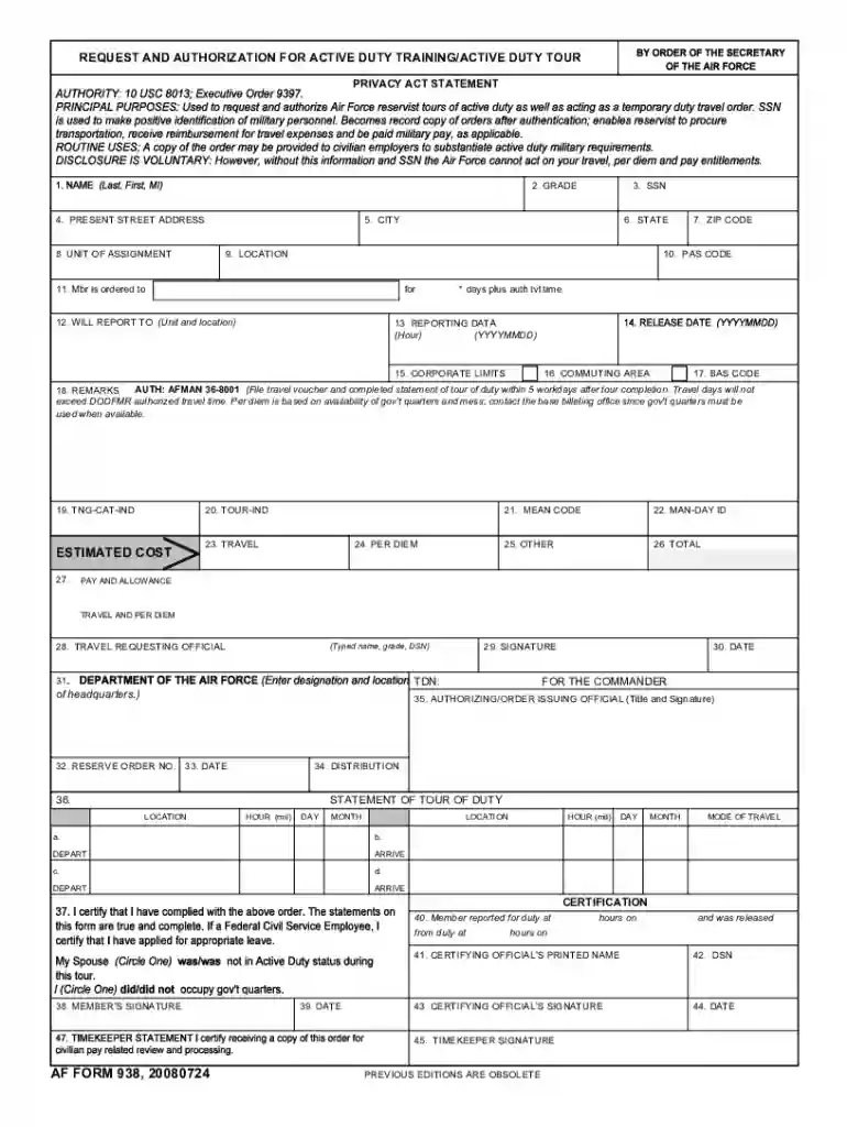af form 938 Preview on Page 1