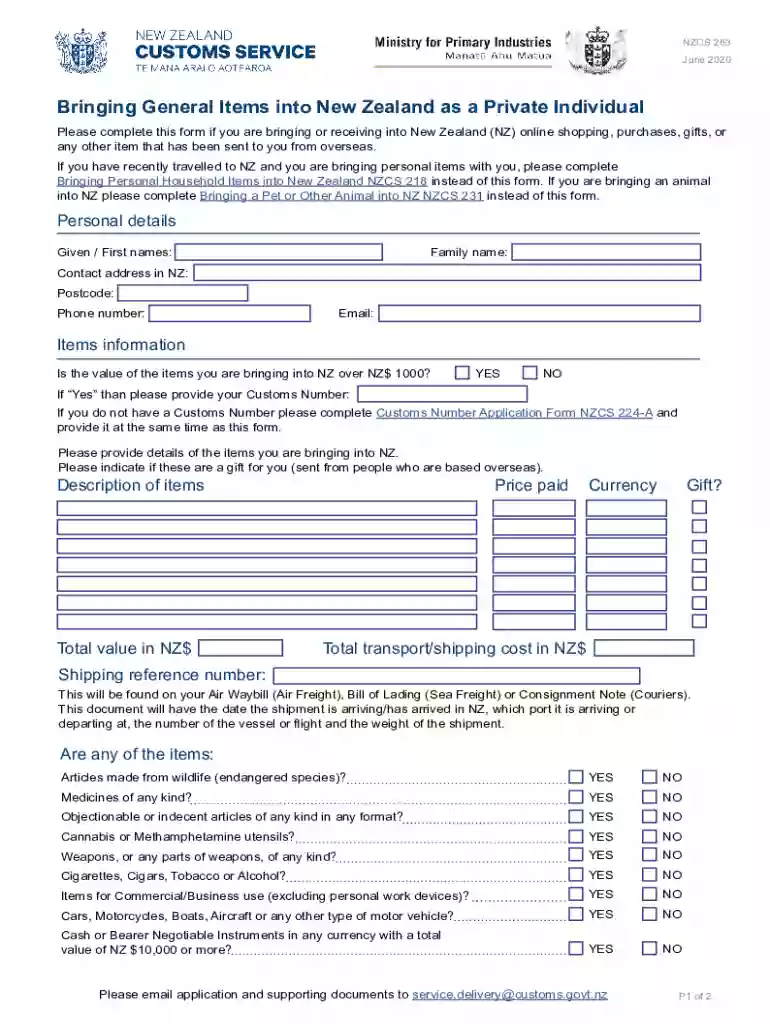 nz border declaration Preview on Page 1