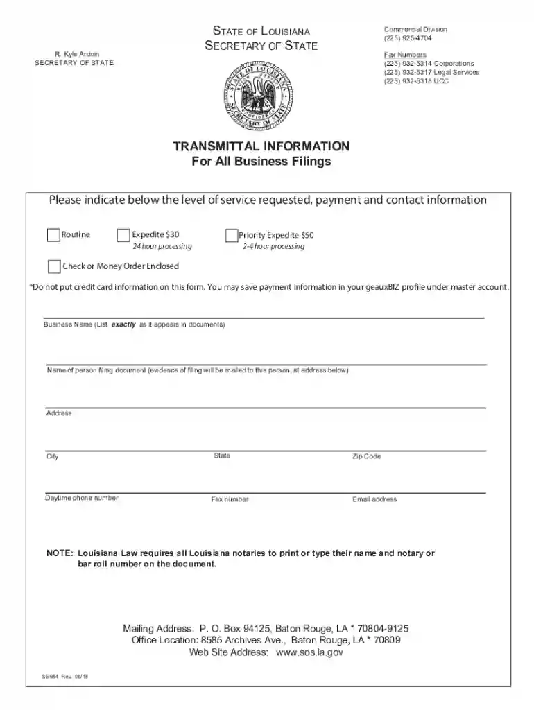 la sos filings Preview on Page 1